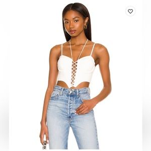 NBD Kaya Bustier Top in White